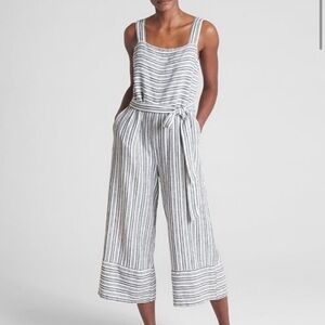 GAP Navy & White Striped Jumpsuit